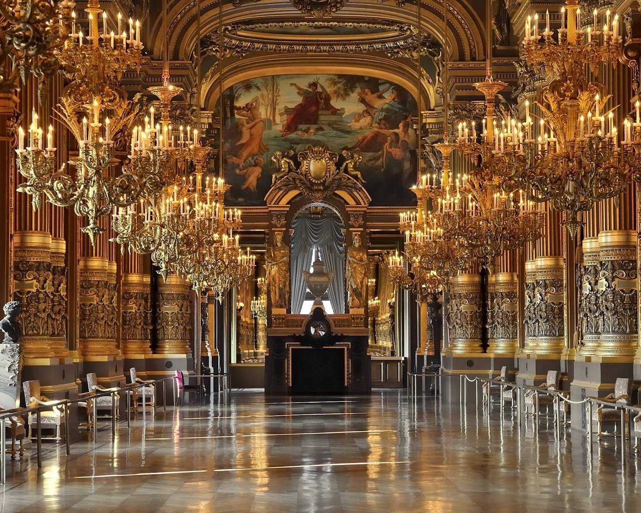 Обои париж, золото, дворец гарнье, опера гарнье, paris, gold, palais garnier, opera garnier разрешение 2048x1366 Загрузить