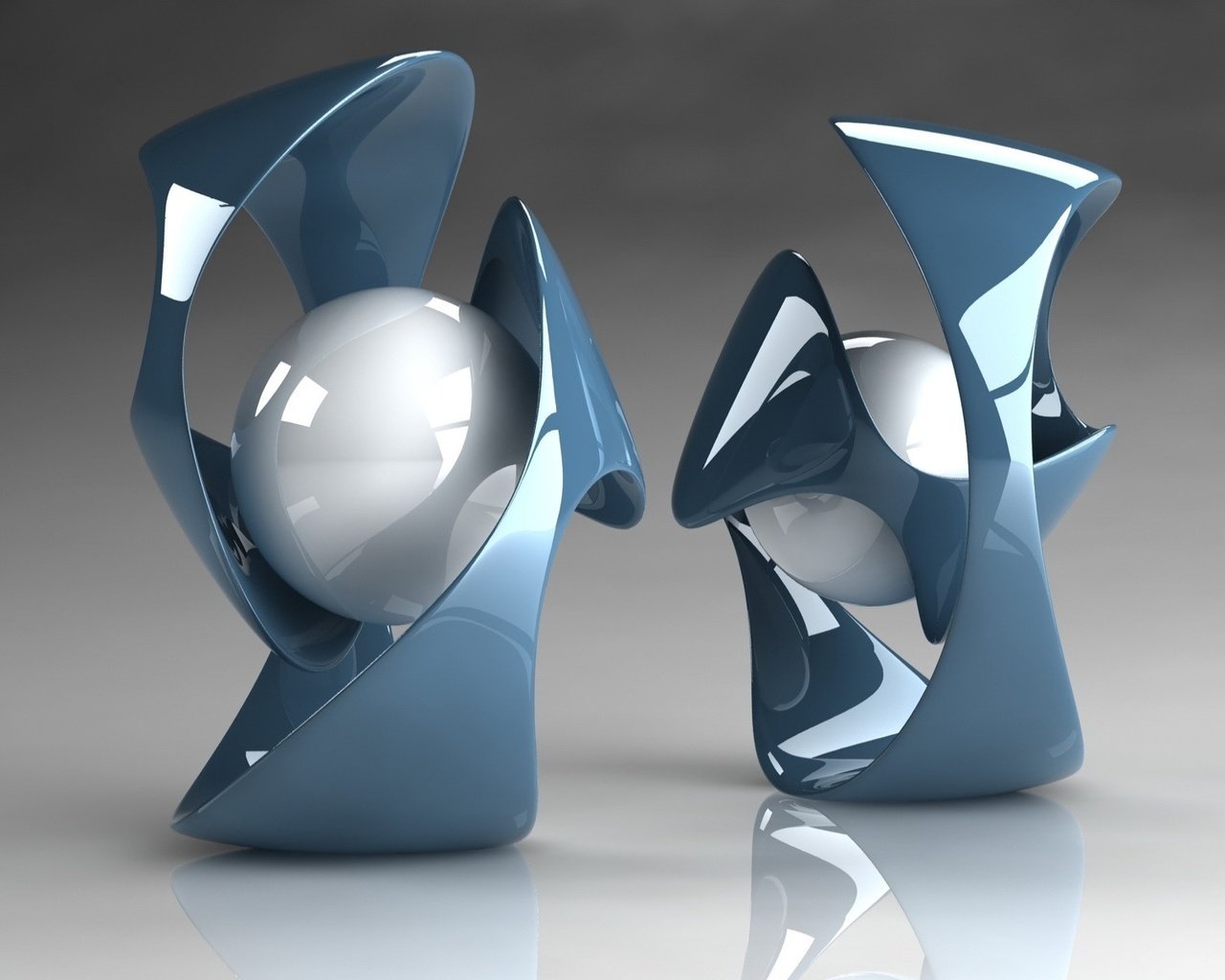 Обои синий, 3д, форма, белый, графика, шар, стекло, фигура, завитушка, blue, 3d, form, white, graphics, ball, glass, figure, twirl разрешение 1920x1200 Загрузить