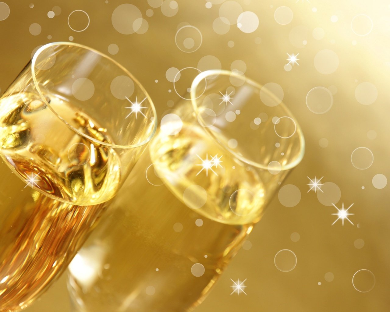 Обои бокалы, шампанское, фужеры, золотистый фон, glasses, champagne, golden background разрешение 1920x1200 Загрузить