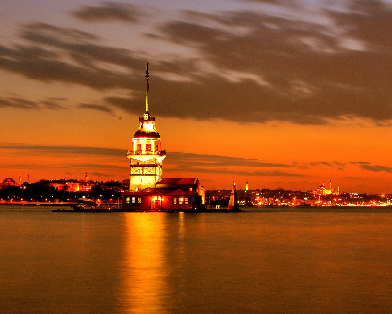 Обои закат, стамбул, девичья башня, maiden's tower, the maiden's tower, bosphorus, sunset, istanbul, maiden tower разрешение 3359x2092 Загрузить