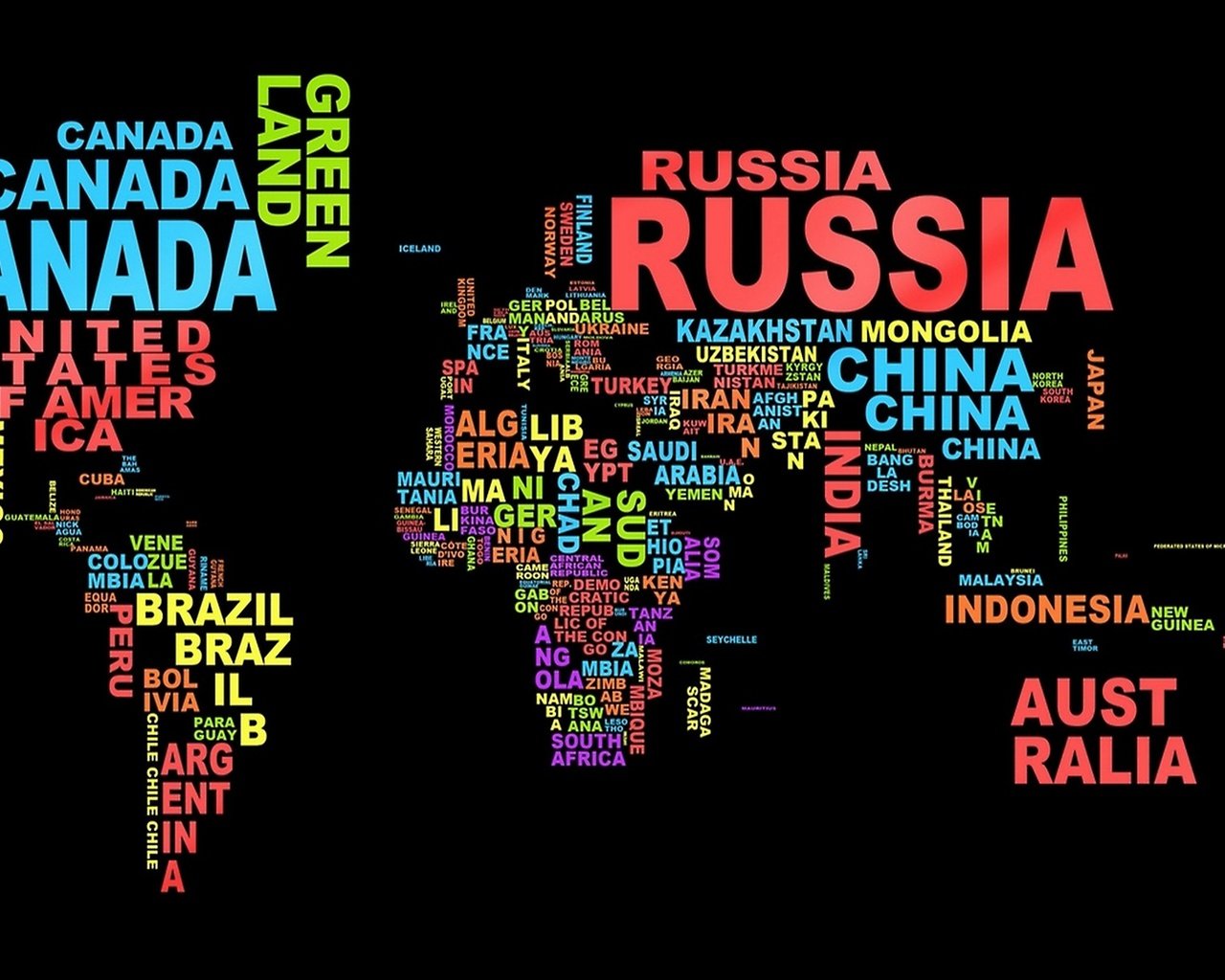 Обои карта мира из букв, world map made of letters разрешение 2560x1600 Загрузить