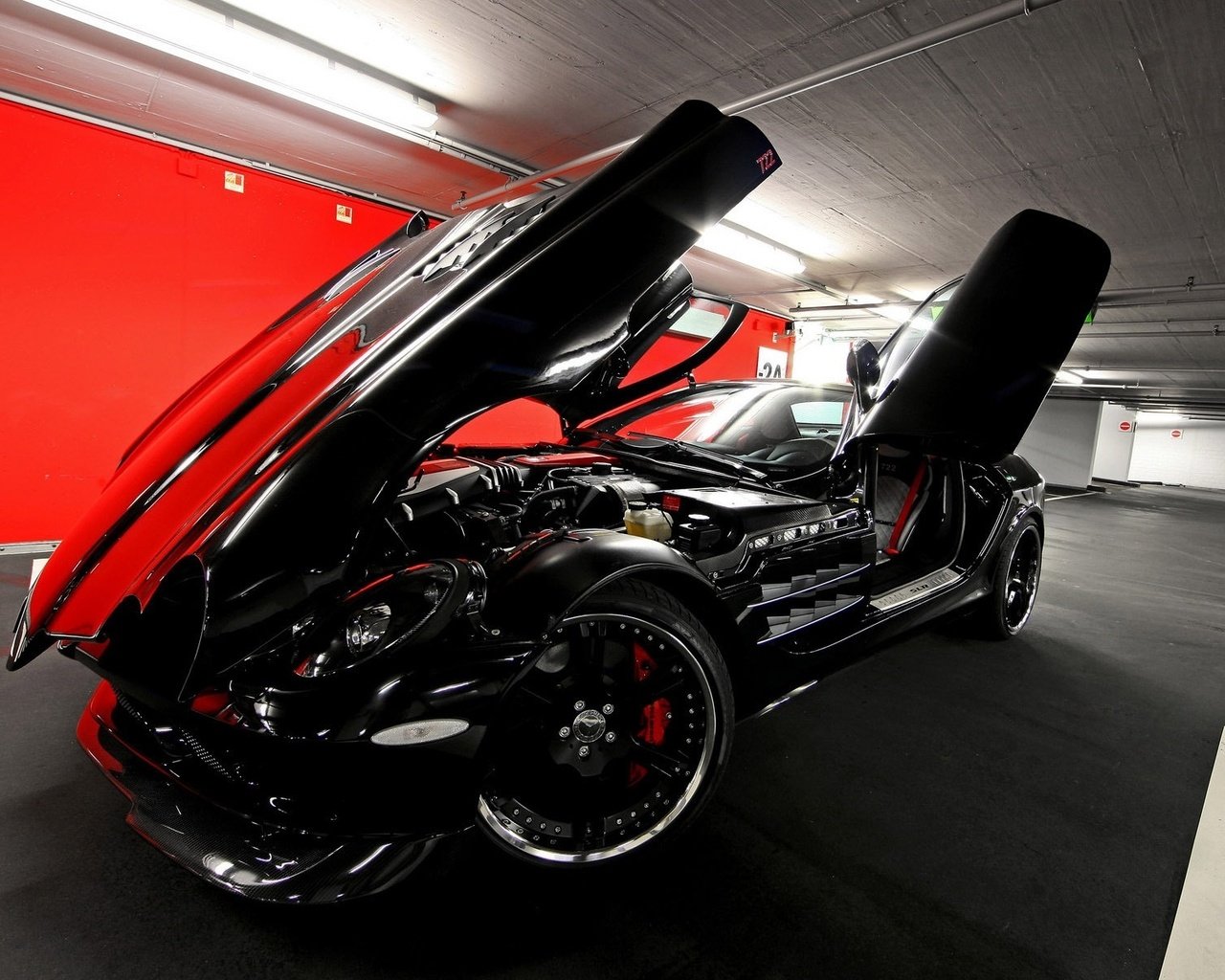 Обои чёрный блестящий макларен слр, shiny black mclaren slr разрешение 1920x1200 Загрузить