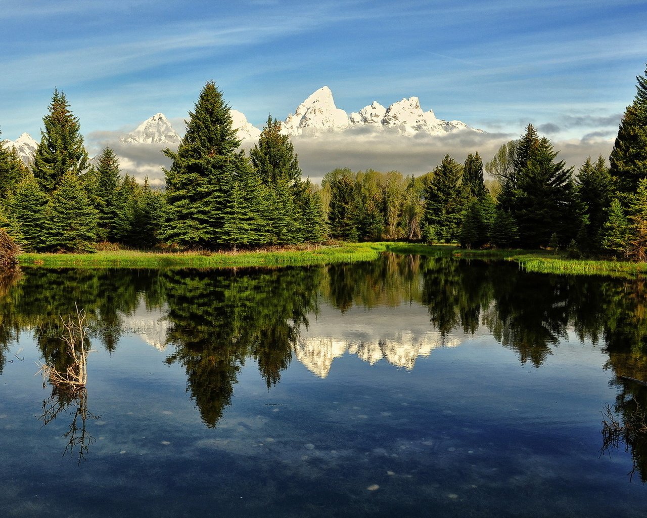 Обои озеро, горы, пейзаж, lake, mountains, landscape разрешение 1920x1080 Загрузить