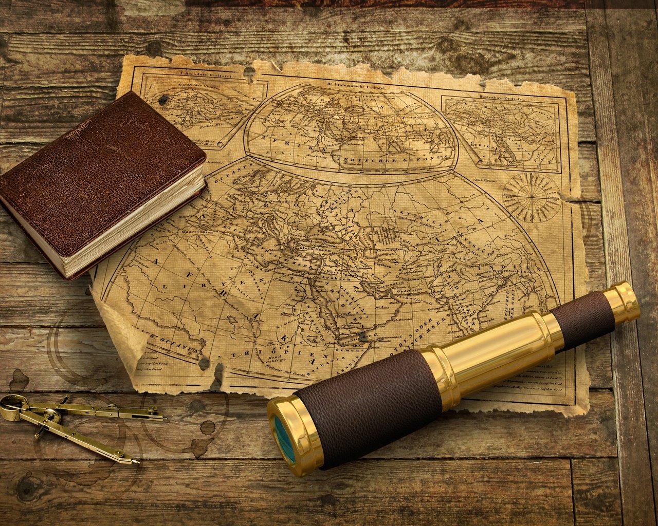 Обои море, винтаж, карта, подзорная труба, блокнот, sea, vintage, map, spyglass, notepad разрешение 4104x2932 Загрузить