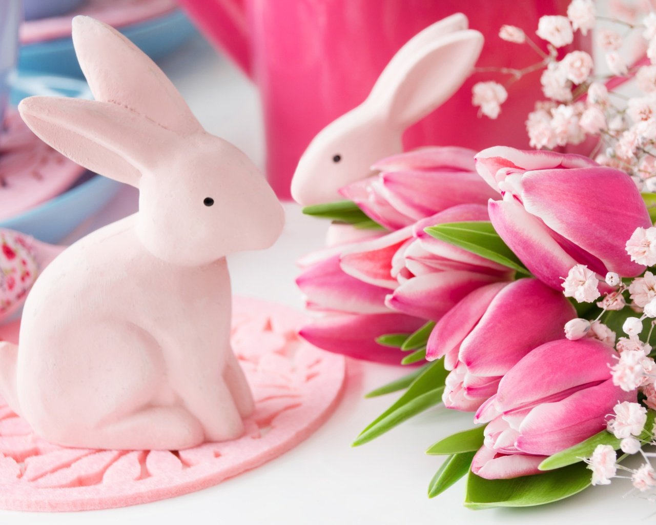 Обои цветы, весна, тюльпаны, кролики, пасха, flowers, spring, tulips, rabbits, easter разрешение 5184x3456 Загрузить