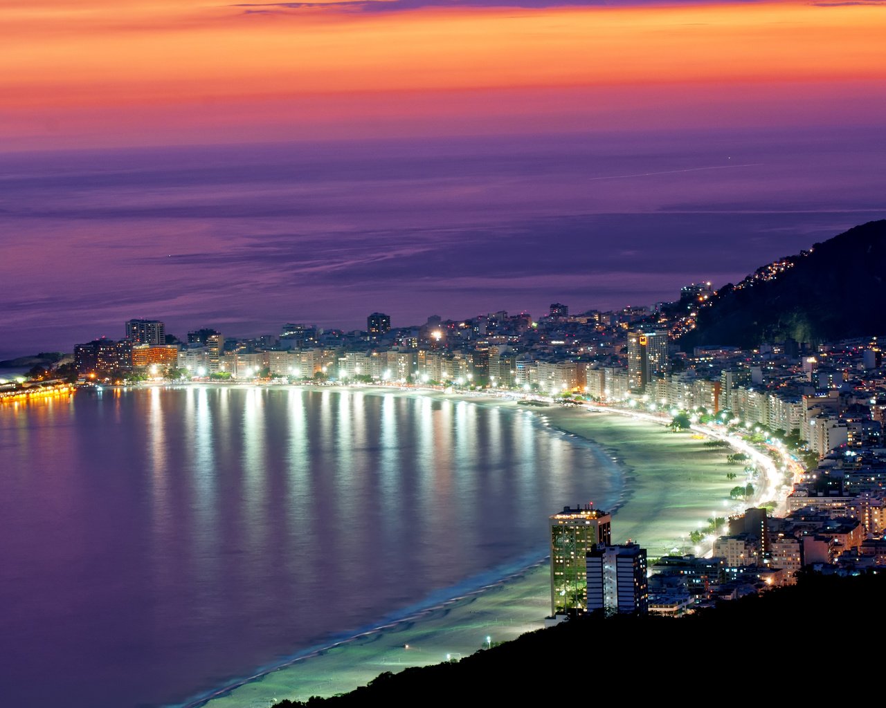 Обои пляж, город, бразилия, рио-де-жанейро, пляж копакабана, beach, the city, brazil, rio de janeiro, copacabana beach разрешение 3840x2400 Загрузить