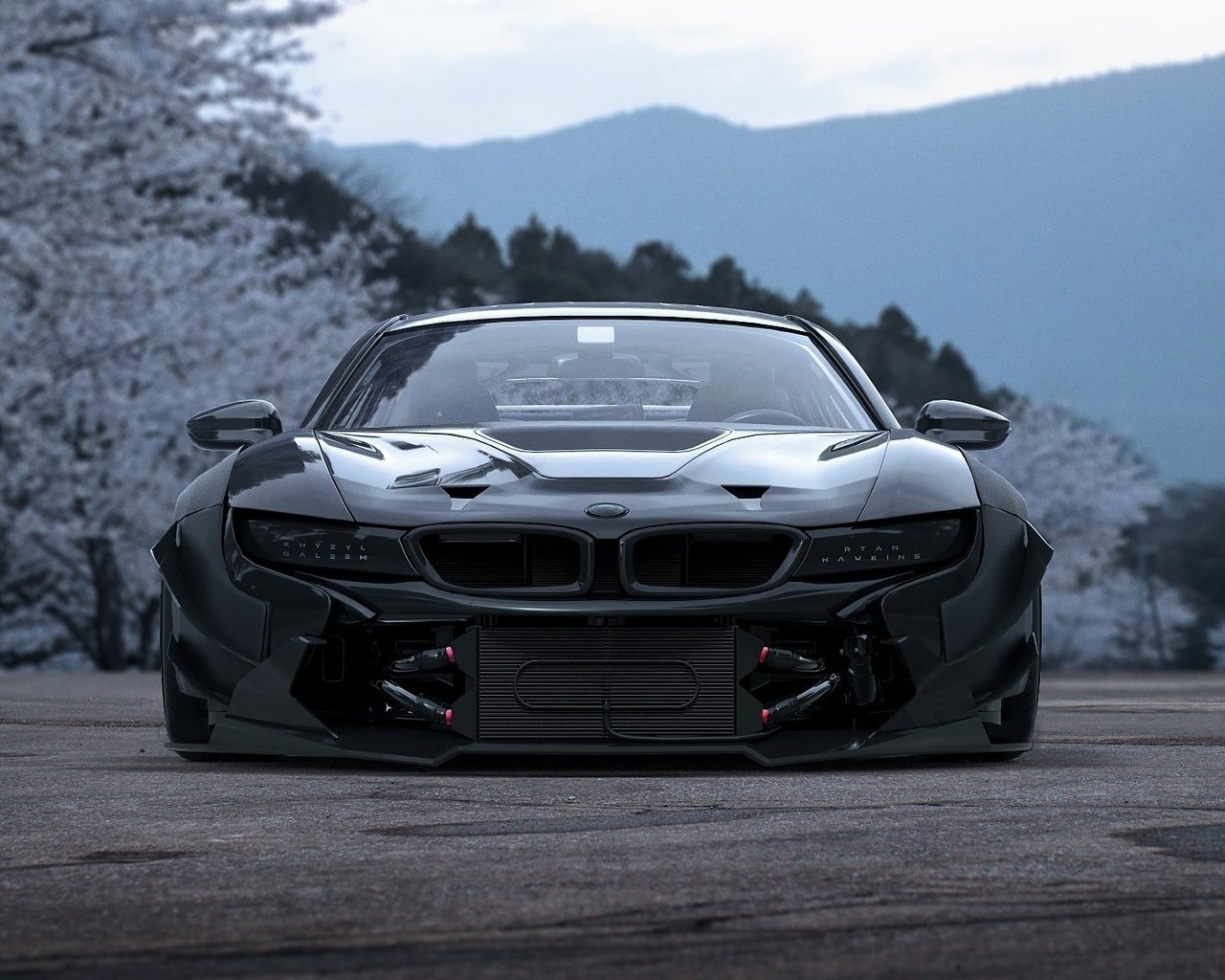 Обои цветы, весна, автомобиль, тюнинг, бмв, bmw i8, flowers, spring, car, tuning, bmw разрешение 1920x1130 Загрузить