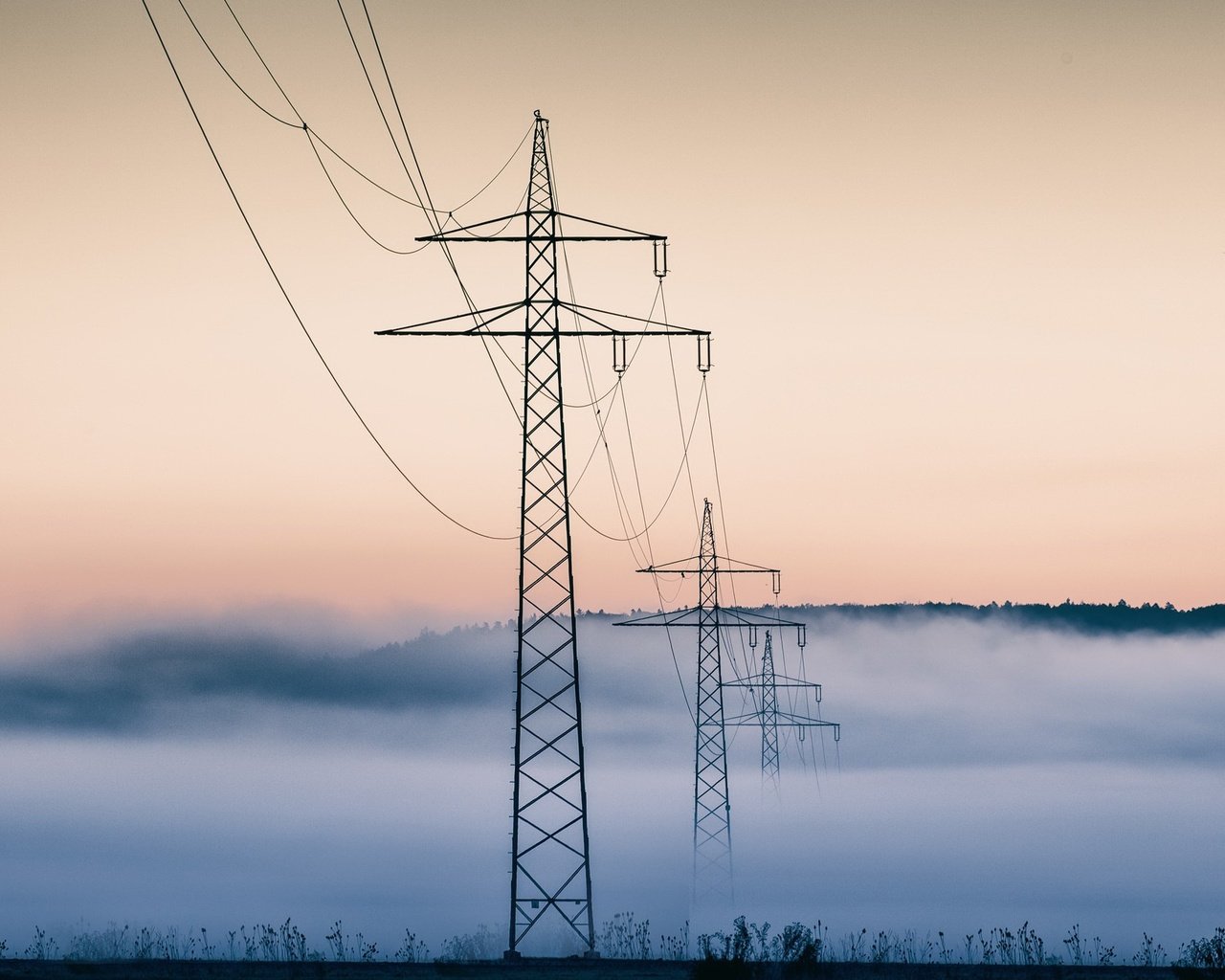 Обои небо, природа, лэп, the sky, nature, power lines разрешение 2047x1300 Загрузить