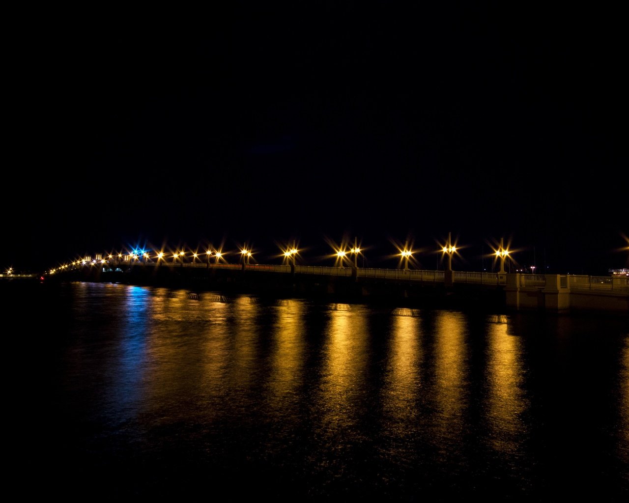 Обои ночь, огни, отражение, мост, night, lights, reflection, bridge разрешение 5184x3456 Загрузить