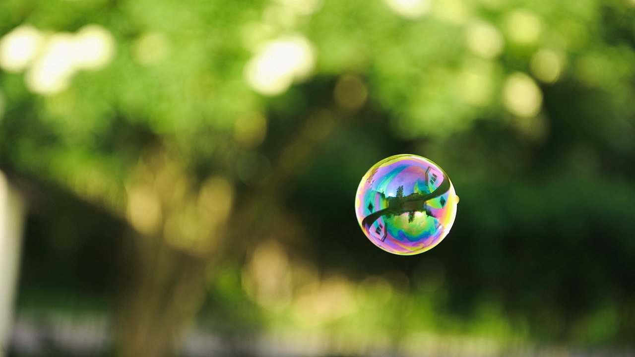Обои зелень, отражение, мыльные пузыри, greens, reflection, bubbles разрешение 1920x1200 Загрузить