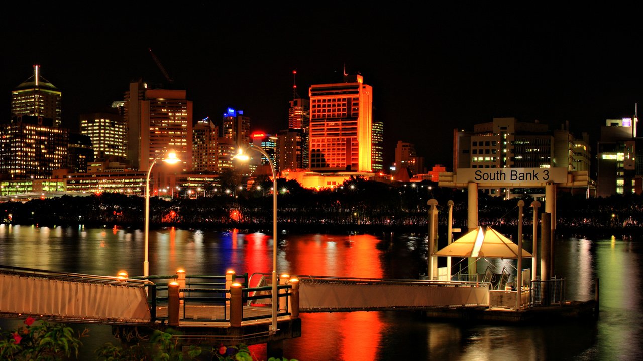 Обои вид на ночной город, the view of the city at night разрешение 1920x1080 Загрузить