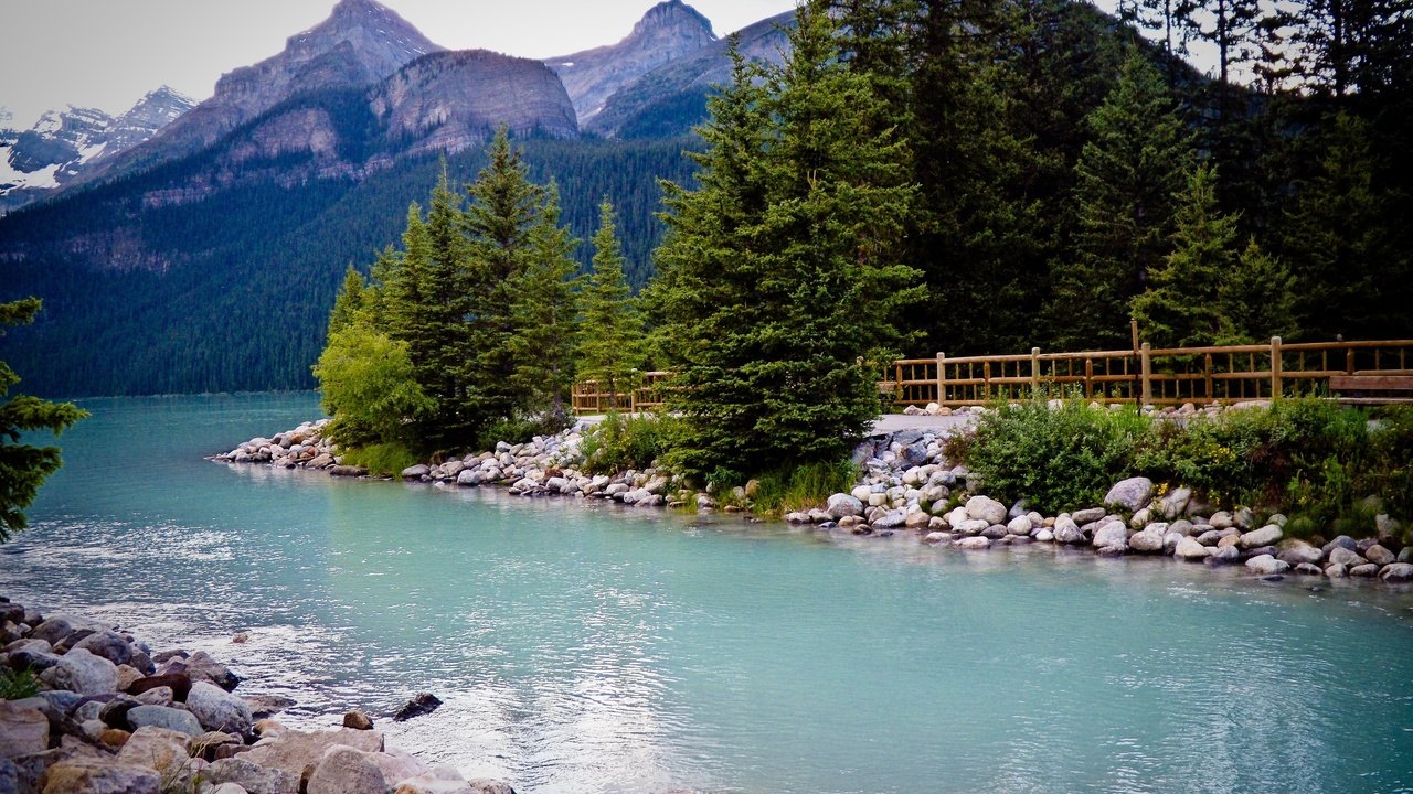 Обои канада, провинция альберта, озеро луиз, canada, alberta, lake louise разрешение 2560x1600 Загрузить