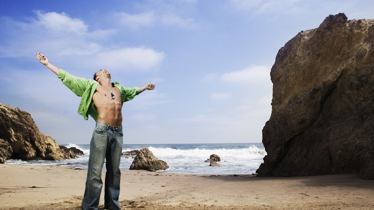 Обои скалы, море, песок, мужчина, мужики, мачо, торс, rocks, sea, sand, male, men, macho, torso разрешение 1920x1200 Загрузить