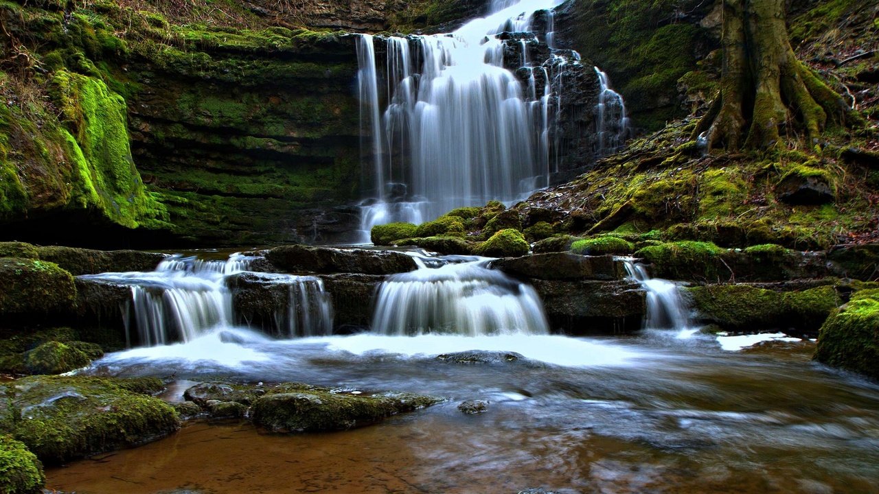 Обои водопад, англия, каскад, северный йоркшир, yorkshire dales, йоркшир-дейлс, scaleber force falls, scaleber force, waterfall, england, cascade, north yorkshire, the yorkshire dales разрешение 2048x1293 Загрузить