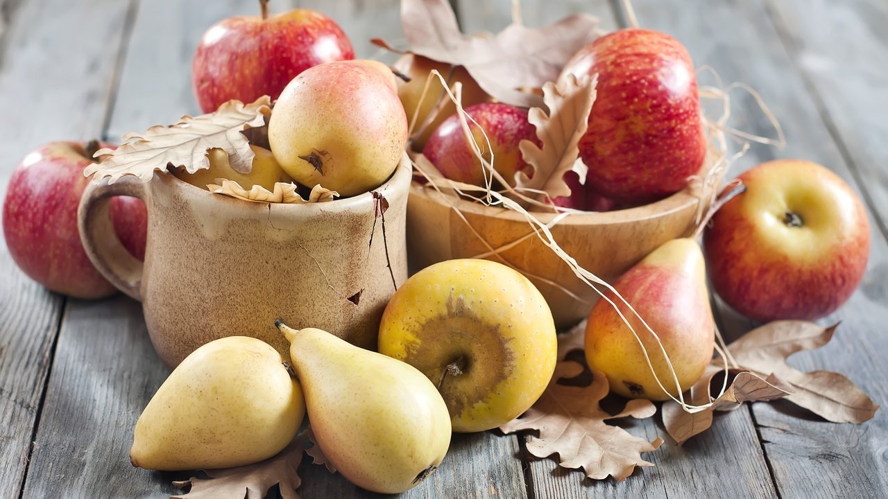 Обои фрукты, яблоки, груши, fruit, apples, pear разрешение 3000x2000 Загрузить
