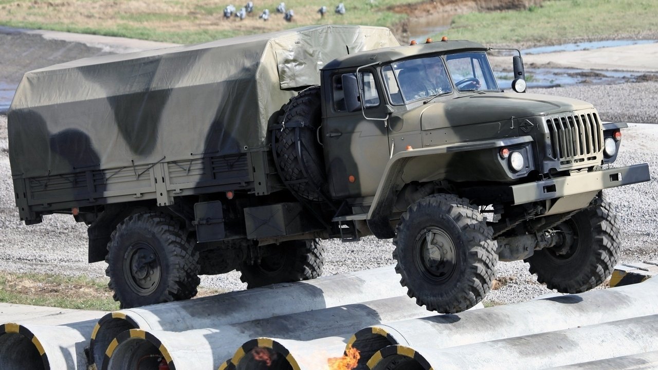 Обои военный, трубы, грузовик, полный привод, урал, military, pipe, truck, all-wheel drive, ural разрешение 1920x1080 Загрузить