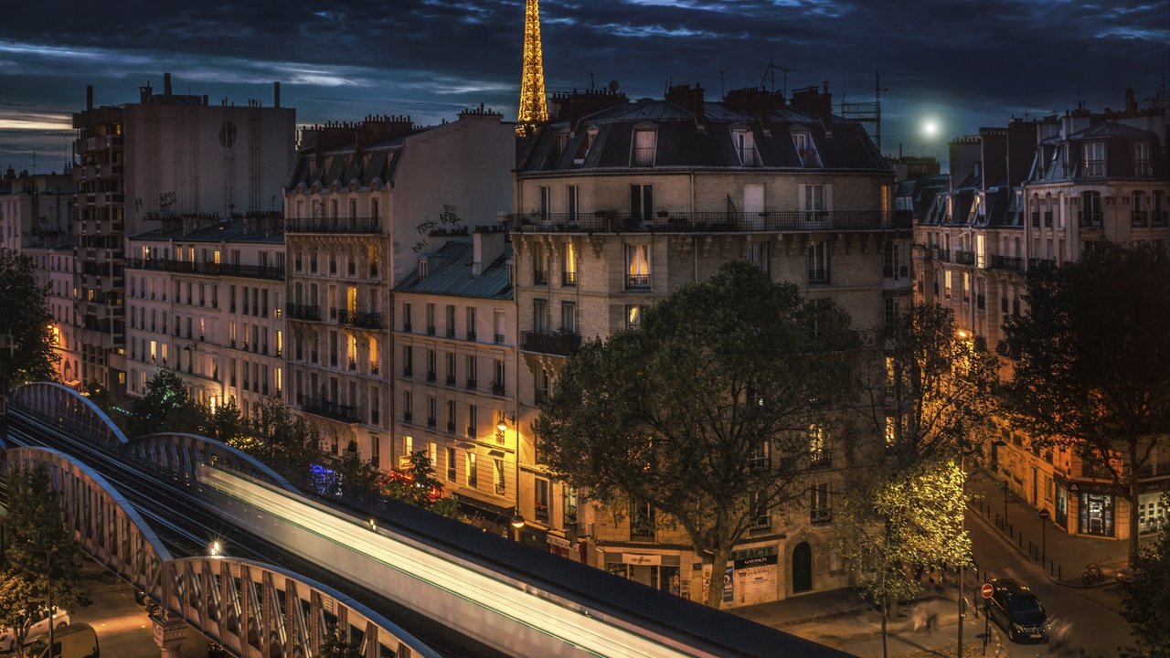 Обои ночь, город, париж, франция, эйфелева башня, night, the city, paris, france, eiffel tower разрешение 5676x3884 Загрузить