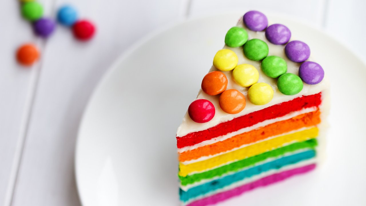Обои цвета, крем, разноцветные, радуга, сладкое, торт, десерт, слои, драже, color, cream, colorful, rainbow, sweet, cake, dessert, layers, pills разрешение 5000x3334 Загрузить