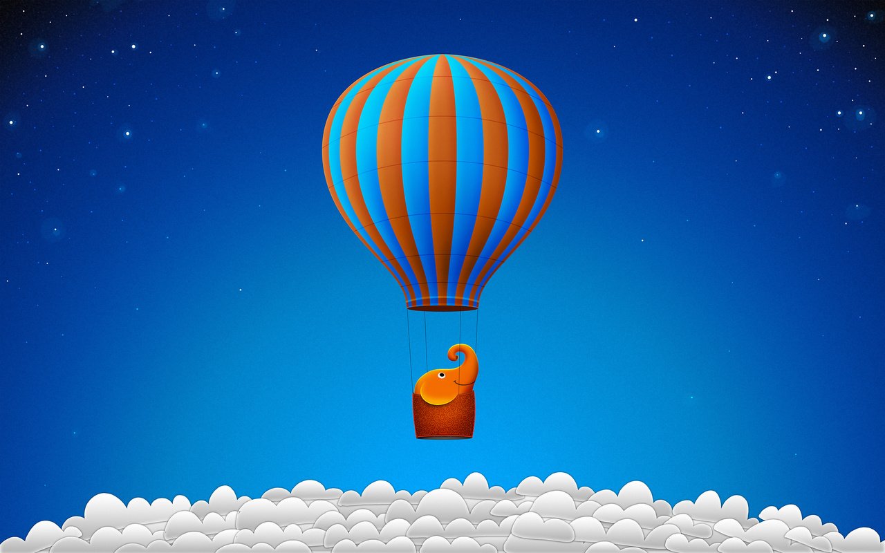 Обои облака, шар, воздушный, clouds, ball, air разрешение 2560x1600 Загрузить
