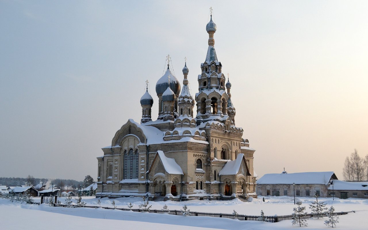 Обои храм, спасский храм, село кукобой, ярославская область, temple, church of the savior, the village of kukoboy, yaroslavl oblast разрешение 2560x1600 Загрузить