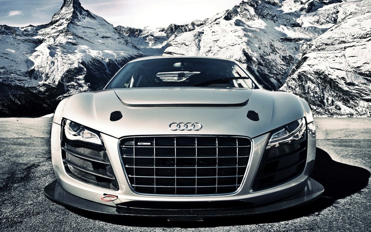 Обои audi r8 в горах, audi r8 in mountains разрешение 1920x1080 Загрузить