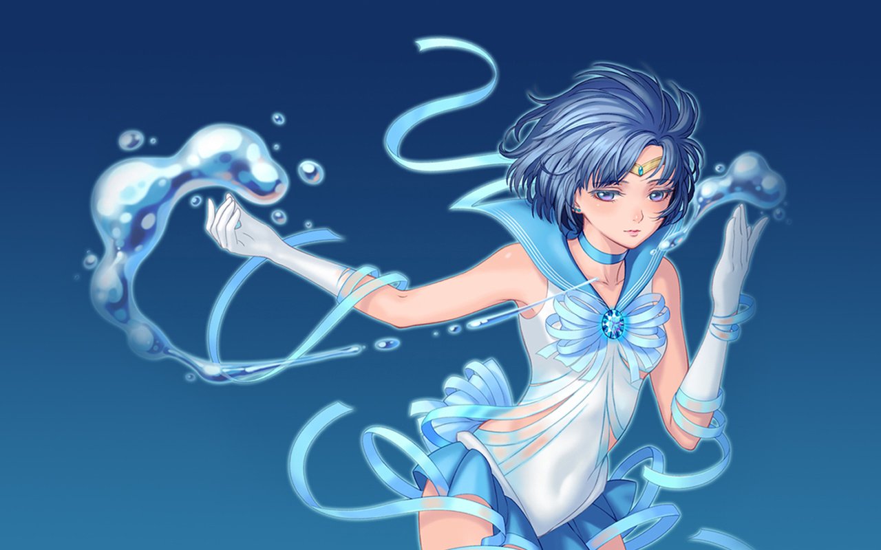 Обои аниме, магия, сейлор меркурий, anime, magic, sailor mercury разрешение 1920x1200 Загрузить