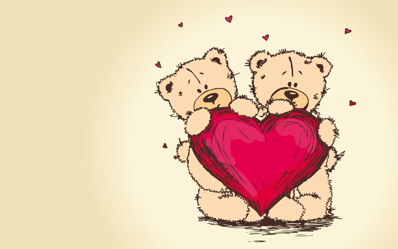 Обои рисунок, мишки, сердце, любовь, романтика, пара, тедди, figure, bears, heart, love, romance, pair, teddy разрешение 4000x2667 Загрузить
