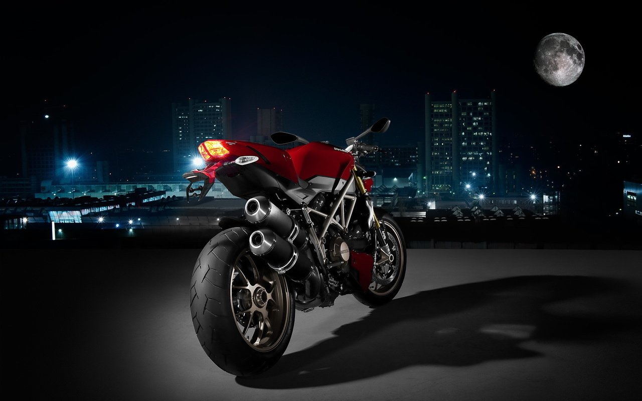 Обои ночь, город, мото, дукати, night, the city, moto, ducati разрешение 1920x1200 Загрузить