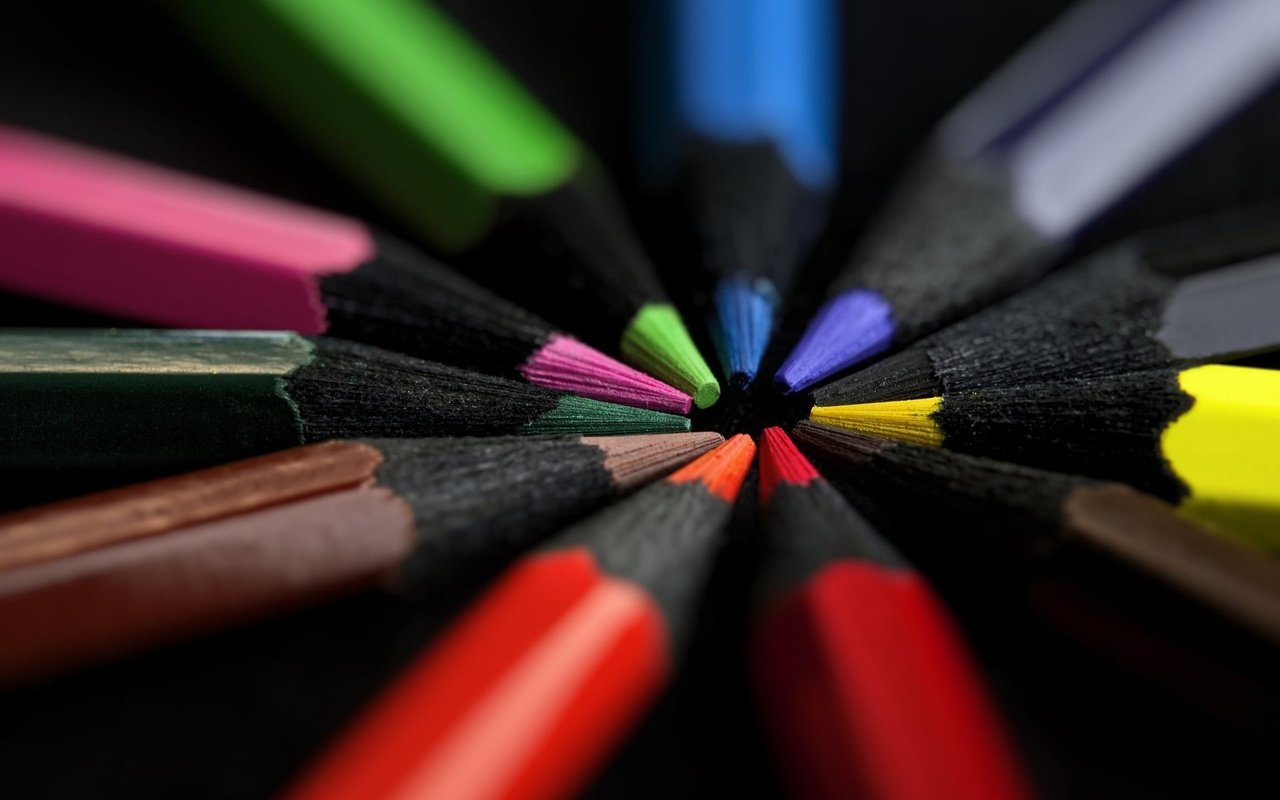Обои разноцветные, карандаши, черный фон, цветные карандаши, colorful, pencils, black background, colored pencils разрешение 1920x1200 Загрузить