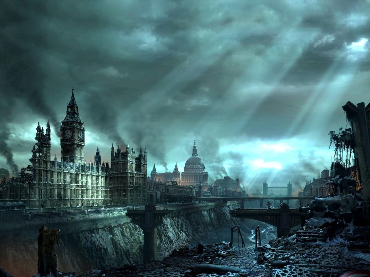 Обои лондон, hellgate london, конец, света, london, the end, light разрешение 1920x1200 Загрузить