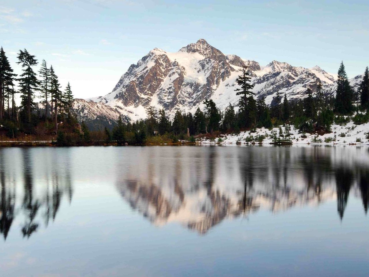 Обои озеро, горы, пейзаж, lake, mountains, landscape разрешение 1920x1200 Загрузить