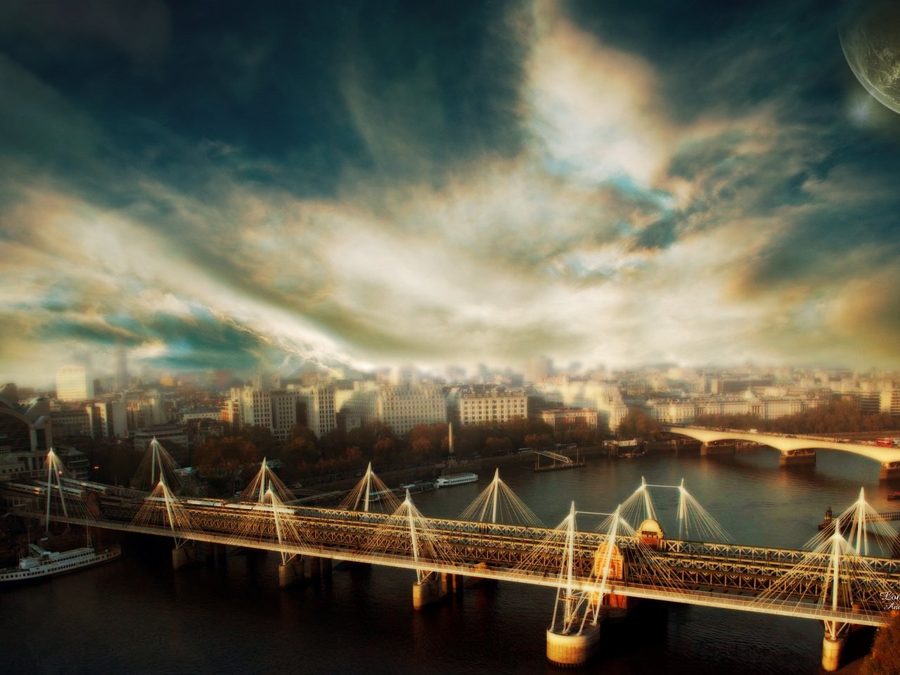 Обои река, мост, лондон, river, bridge, london разрешение 1920x1200 Загрузить