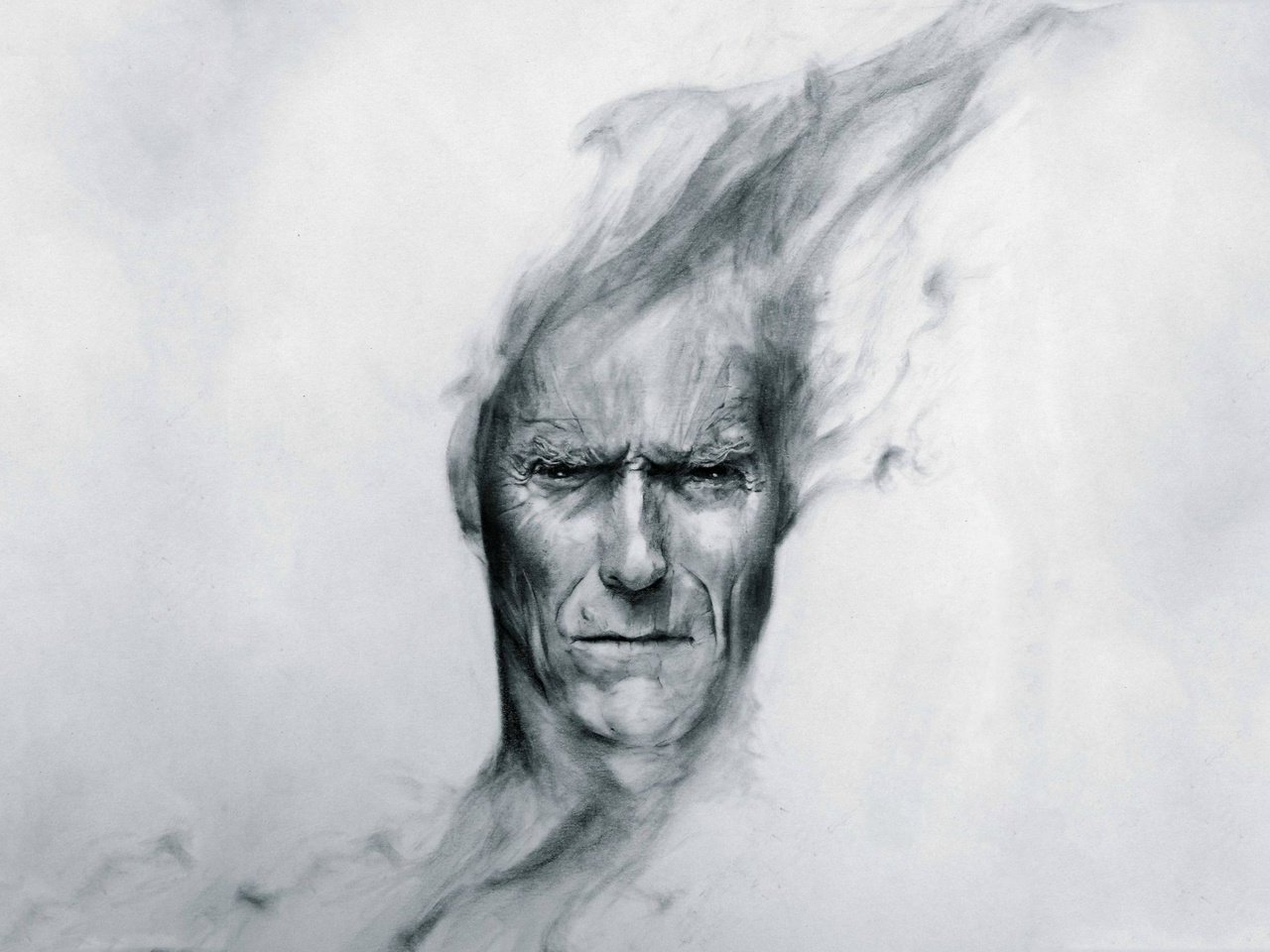 Обои арт, вгляд, голова, клинт иствуд, art, peer, head, clint eastwood разрешение 2560x1600 Загрузить