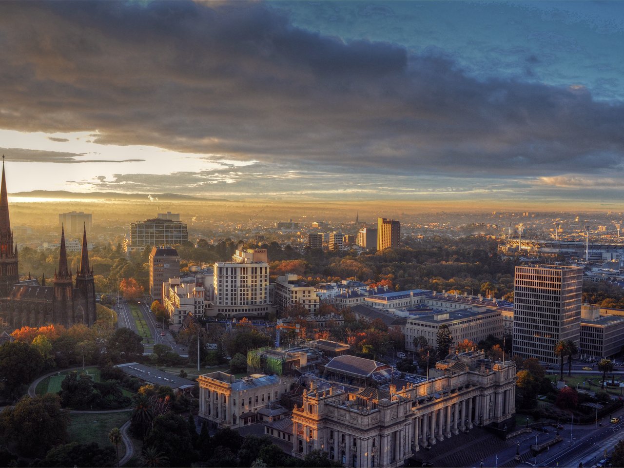 Обои небо, город, австралия, мельбурн, the sky, the city, australia, melbourne разрешение 4014x2676 Загрузить