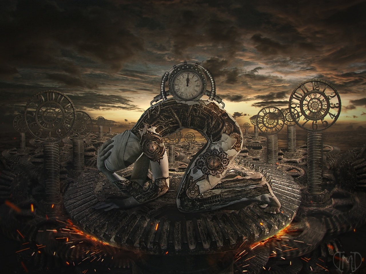 Обои время, gears of time, шестерня, time, gear разрешение 1920x1459 Загрузить