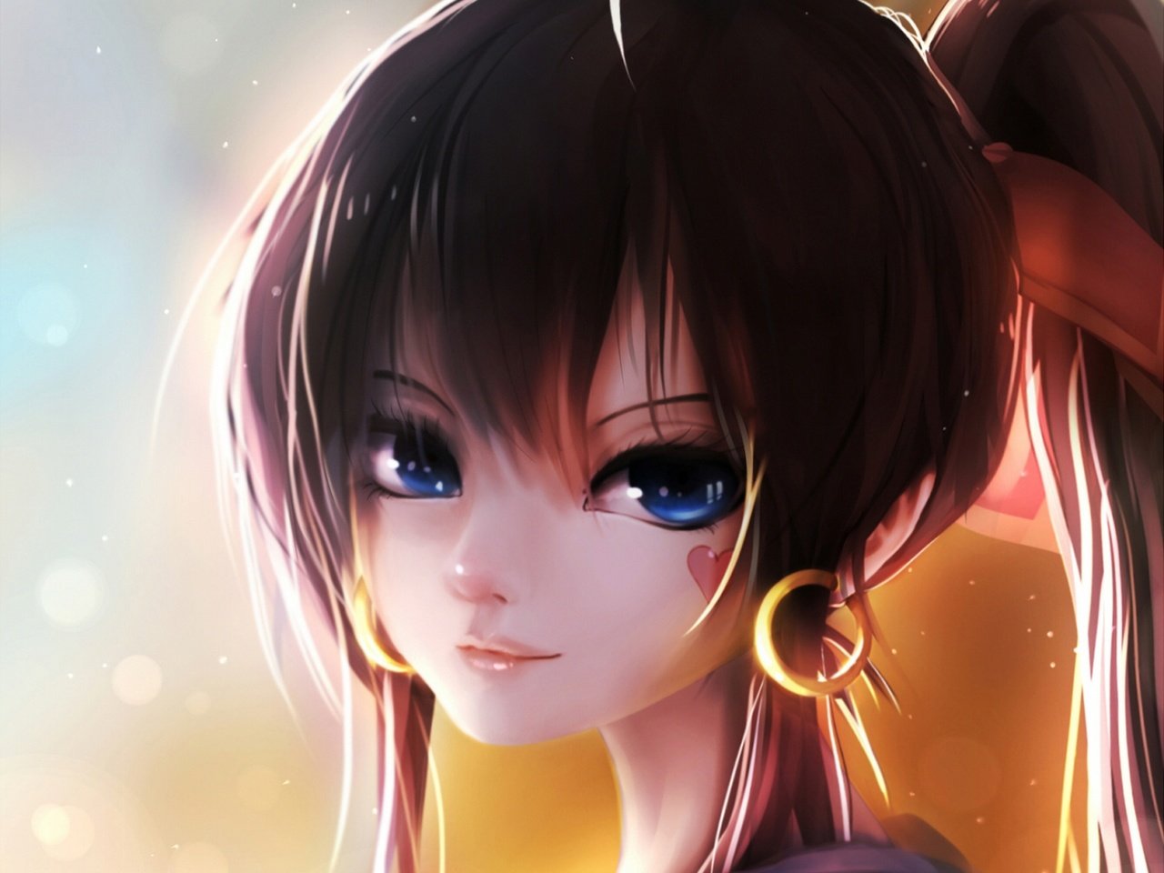 Обои арт, девушка, улыбка, сердечко, аниме, сережки, bai yemeng, pixiv fantasia, tian ling qian ye, art, girl, smile, heart, anime, earrings разрешение 1920x1672 Загрузить