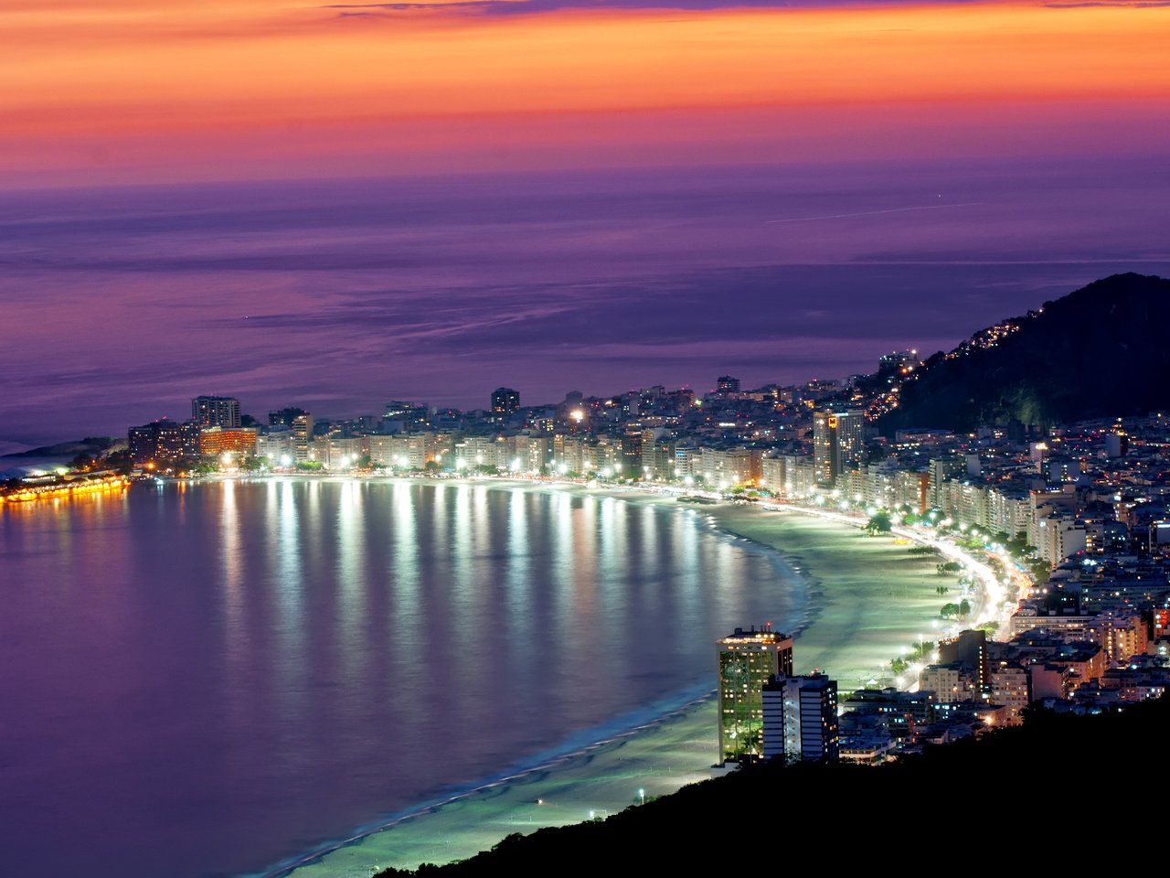 Обои пляж, город, бразилия, рио-де-жанейро, пляж копакабана, beach, the city, brazil, rio de janeiro, copacabana beach разрешение 3840x2400 Загрузить