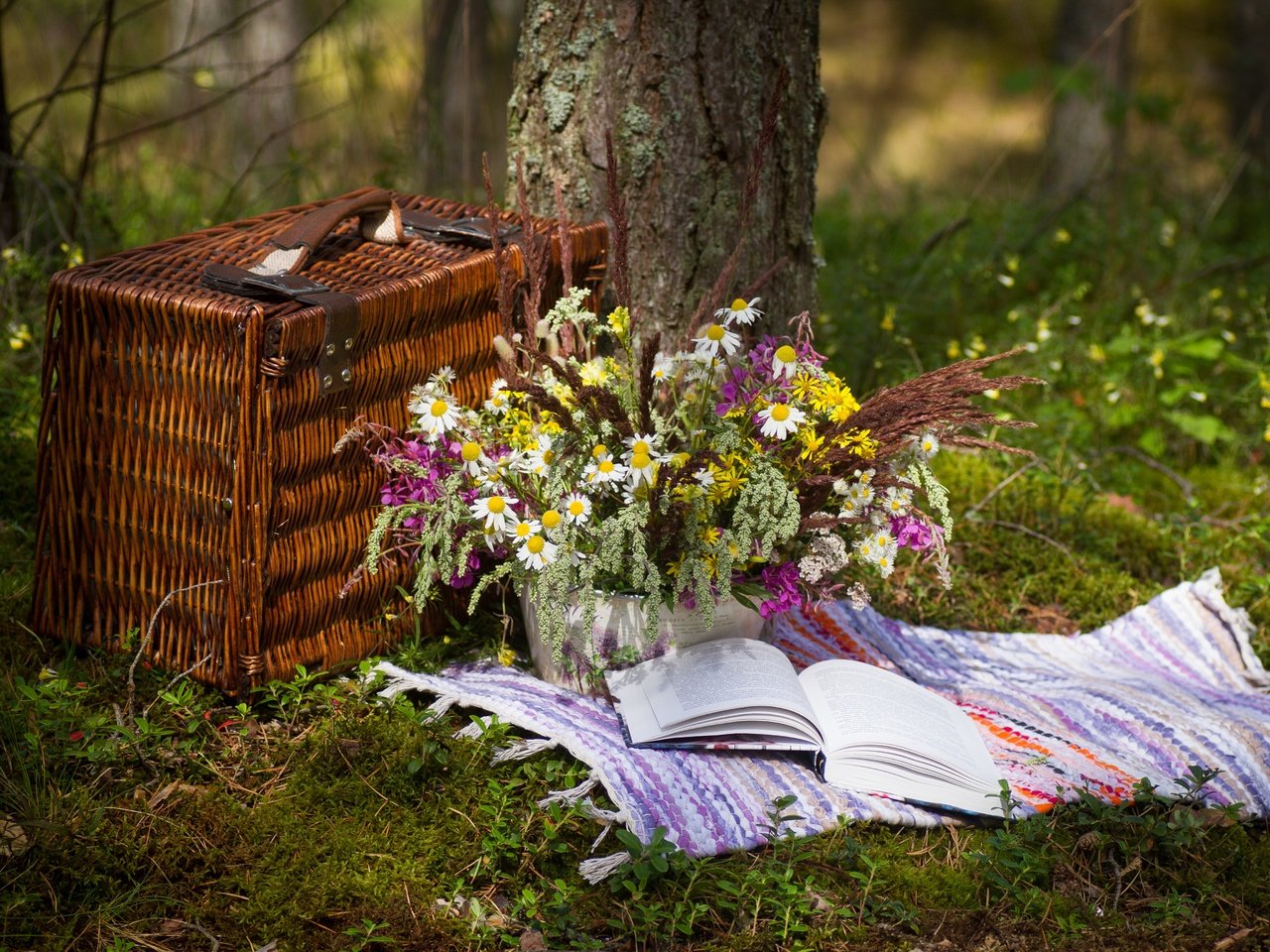 Обои цветы, коврик, трава, природа, букет, корзина, полевые цветы, книга, пикник, flowers, mat, grass, nature, bouquet, basket, wildflowers, book, picnic разрешение 5184x3456 Загрузить