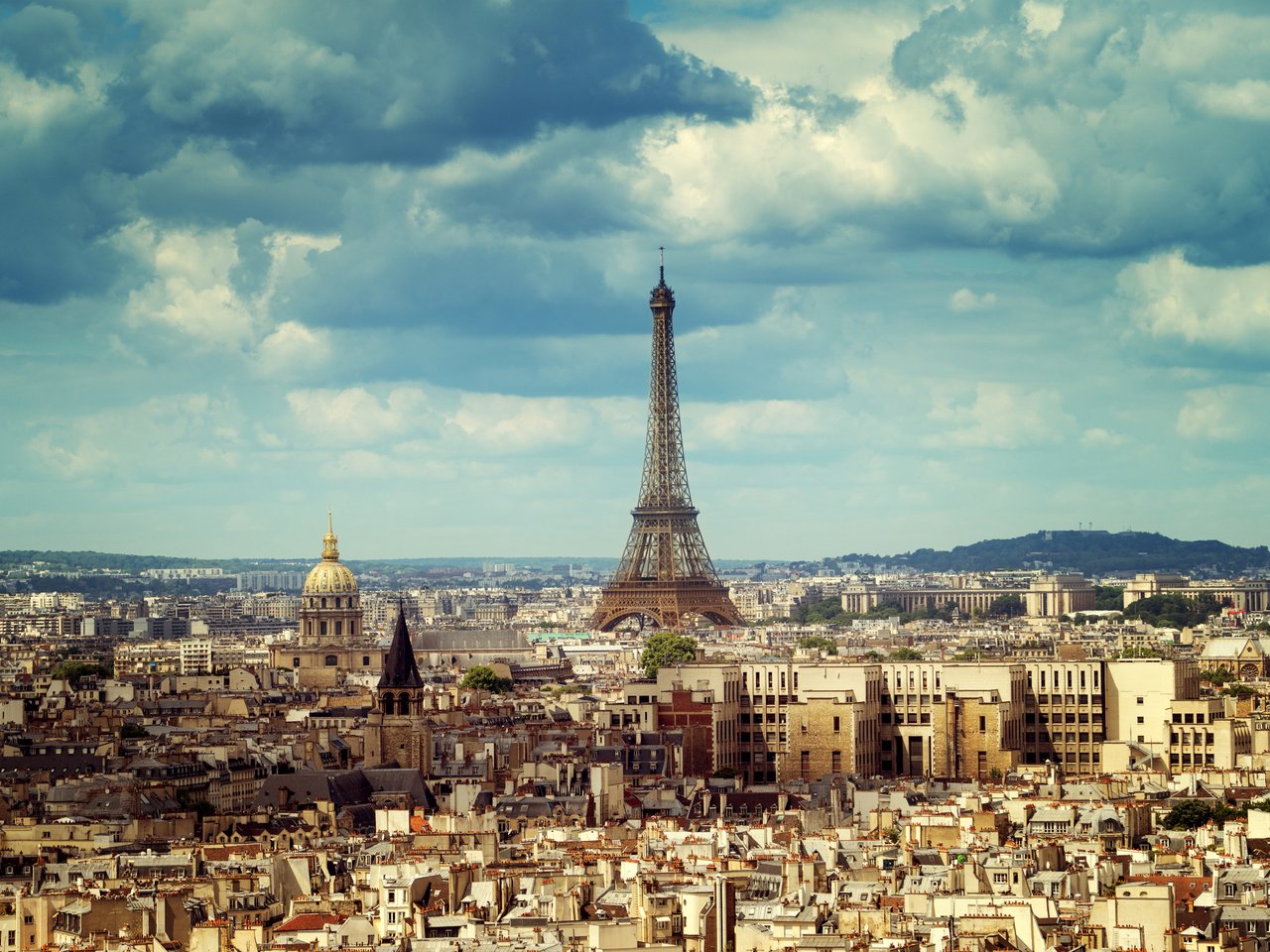 Обои небо, облака, город, париж, франция, эйфелева башня, the sky, clouds, the city, paris, france, eiffel tower разрешение 4500x3003 Загрузить