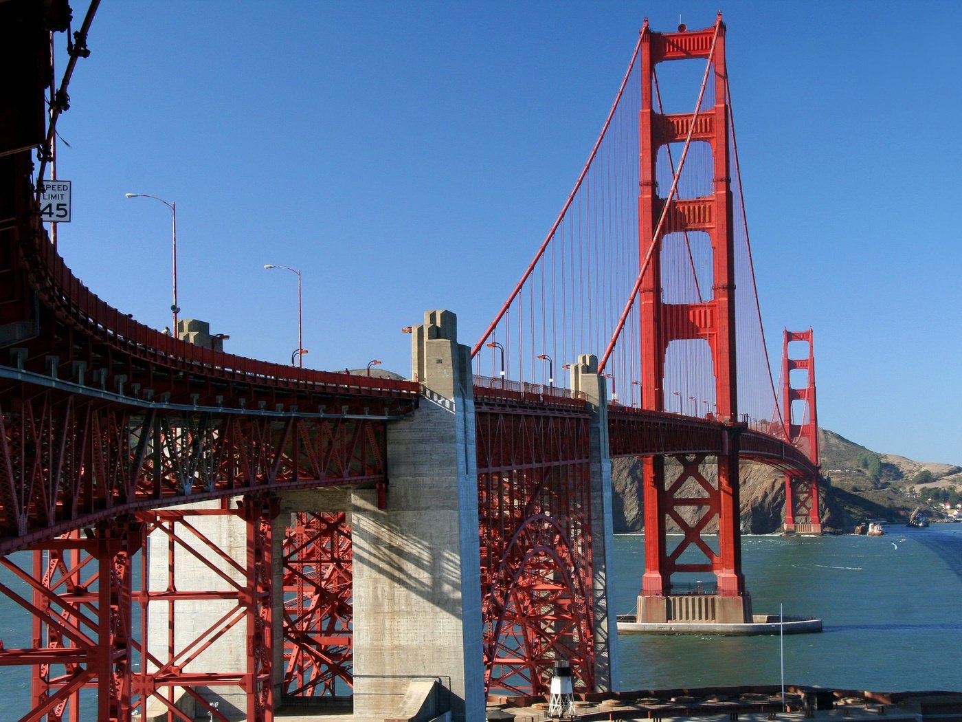 Обои мост, залив, сша, сан-франциско, опора, золотые ворота, bridge, bay, usa, san francisco, support, golden gate разрешение 2048x1331 Загрузить