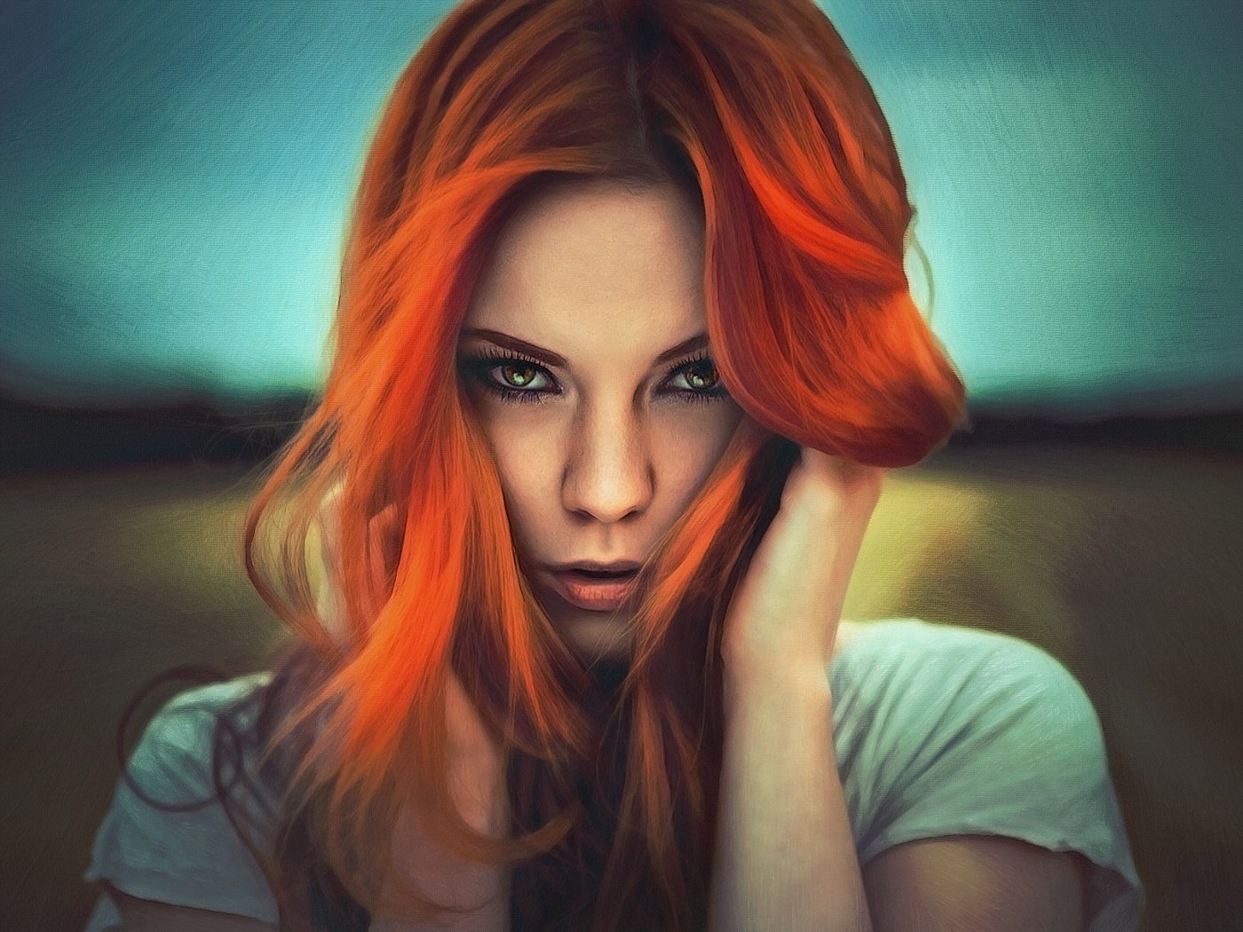 Обои девушка, портрет, взгляд, рыжая, зара axeronias, girl, portrait, look, red, zara axeronias разрешение 1920x1280 Загрузить