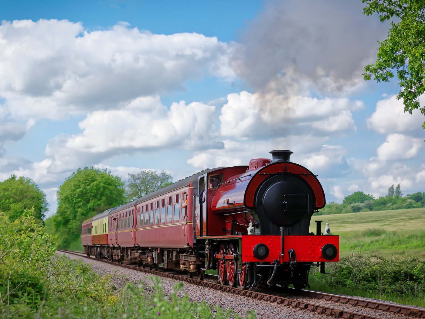 Обои железная дорога, природа, англия, поезд, mid-norfolk railway, railroad, nature, england, train разрешение 5973x3982 Загрузить