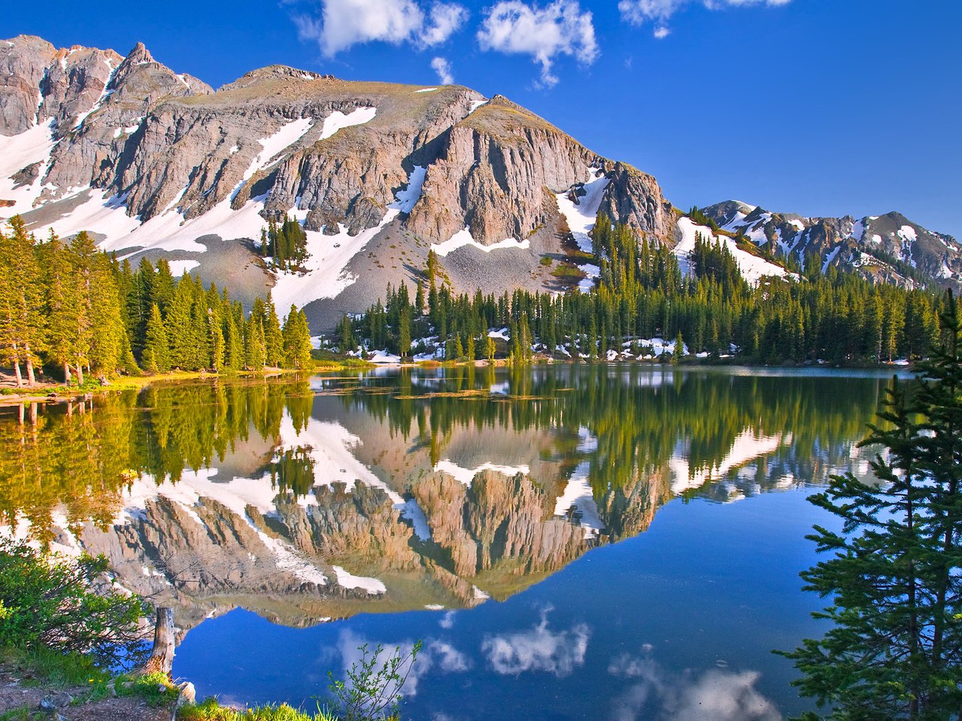 Обои озеро, горы, лес, колорадо, lake, mountains, forest, colorado разрешение 1920x1080 Загрузить