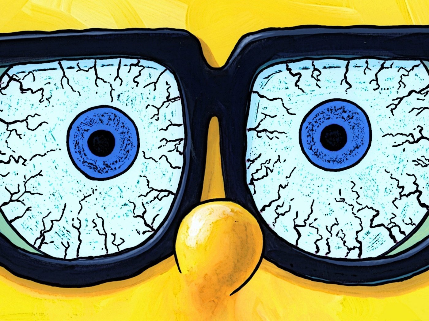 Обои глаза, взгляд, очки, губка, спанч боб, eyes, look, glasses, sponge, spongebob разрешение 3840x2160 Загрузить