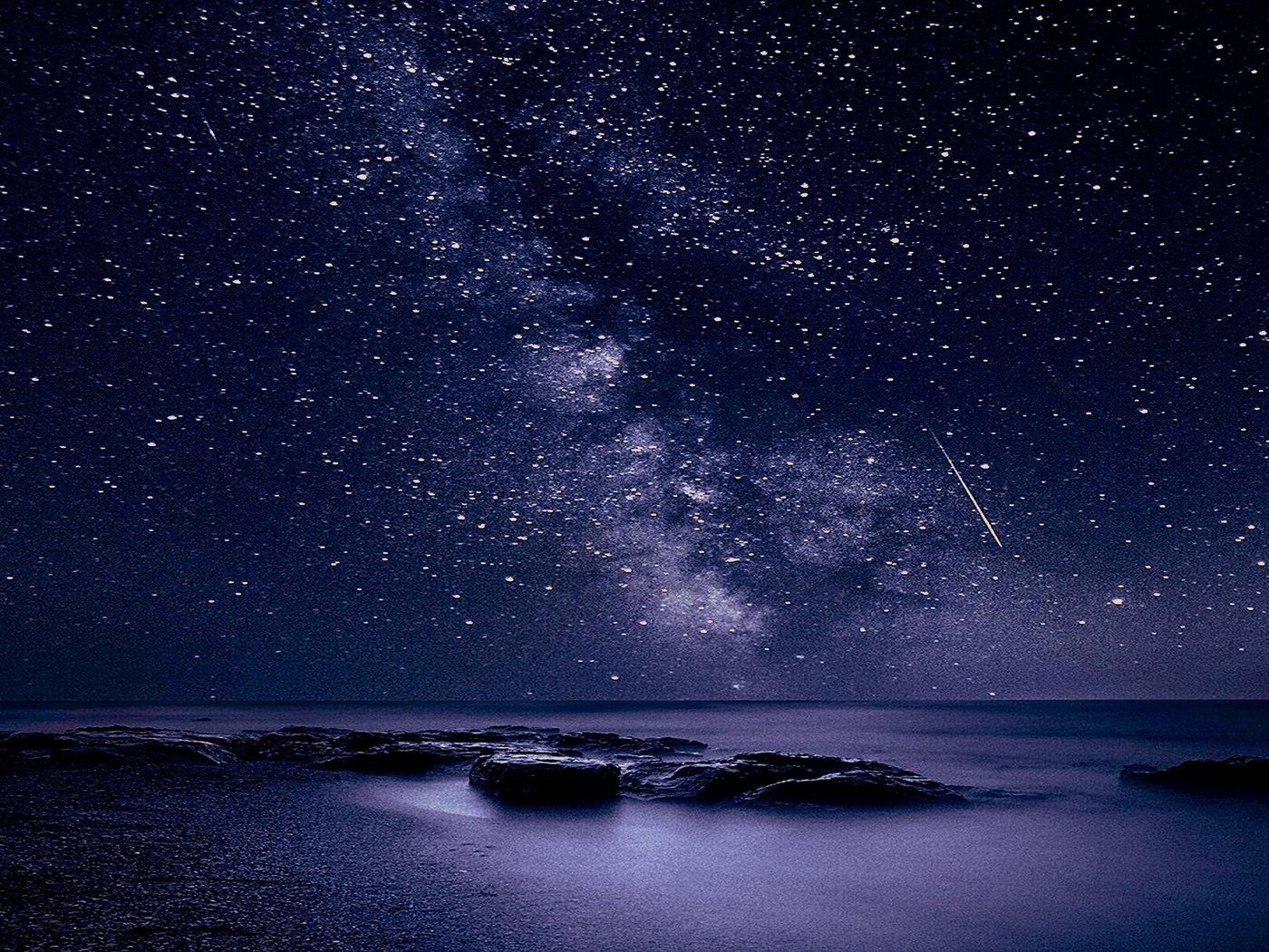 Обои небо, ночь, море, звезды, the sky, night, sea, stars разрешение 3840x2160 Загрузить