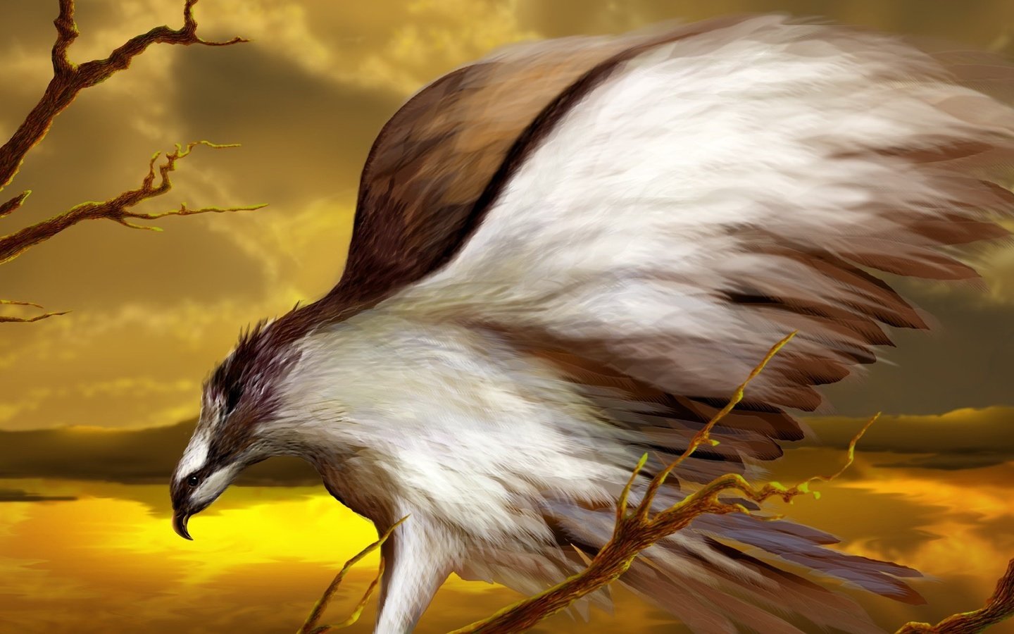 Обои рисунок, крылья, орел, птица, figure, wings, eagle, bird разрешение 1920x1200 Загрузить