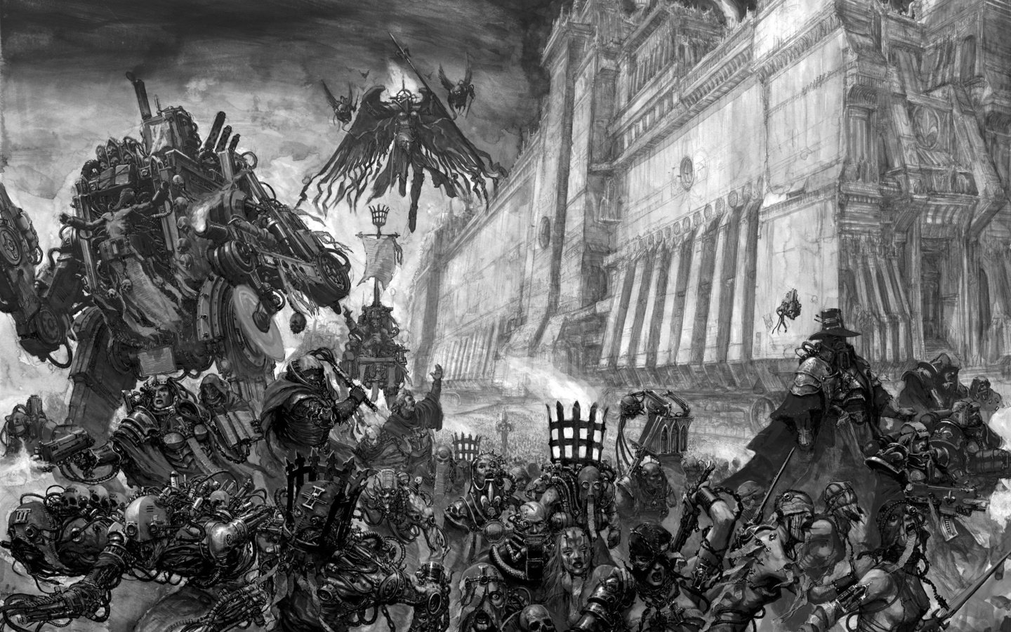 Обои охотники, warhammer 40k, охота, karl kopinski, сёстры, на ведем, инквизиция, adeptus soritas, битвы, hunters, hunting, sisters, on store, the inquisition, battle разрешение 2362x1637 Загрузить