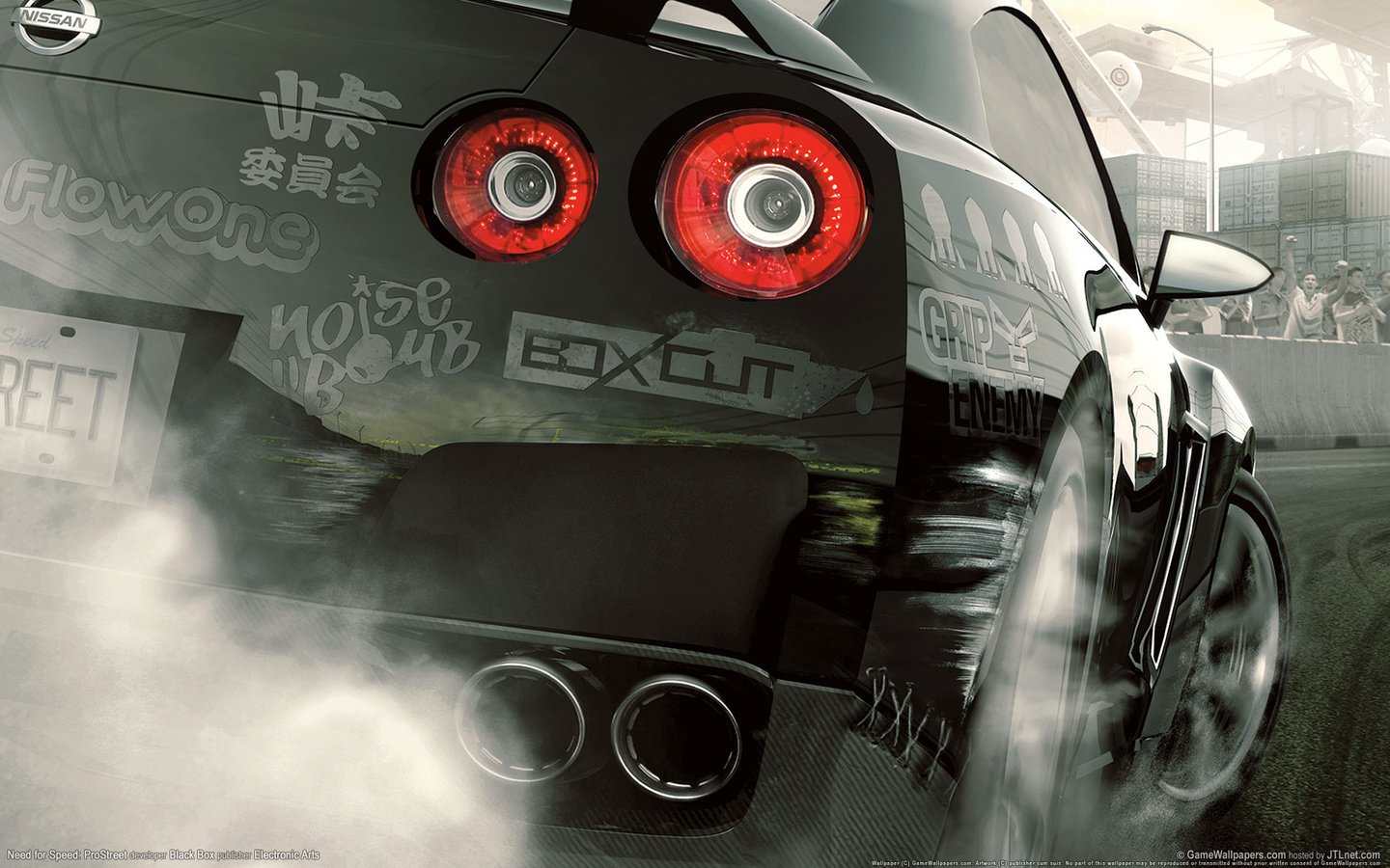 Обои скорость, трасса, prostreet, ниссан, фары, жажда скорости, speed, track, nissan, lights, need for speed разрешение 1920x1200 Загрузить