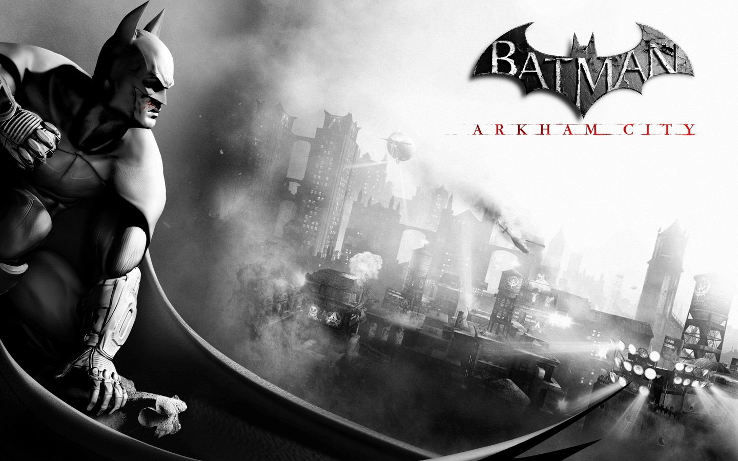 Обои город, герой, batman archam city, летучая мышь, the city, hero, bat разрешение 1920x1200 Загрузить