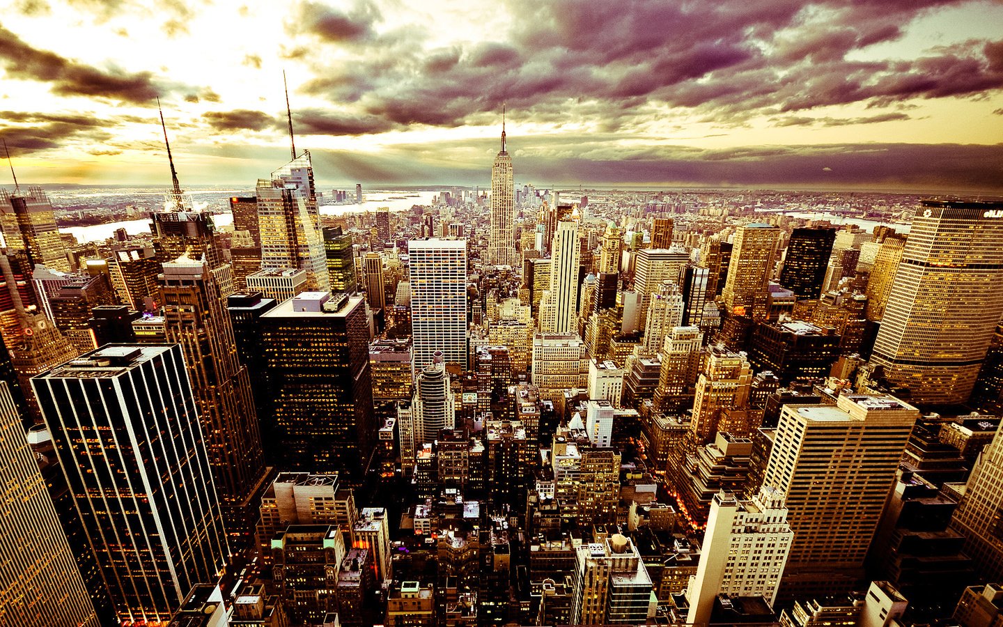 Обои небо, вечер, тучи, город, сша, нью-йорк, the sky, the evening, clouds, the city, usa, new york разрешение 1920x1200 Загрузить